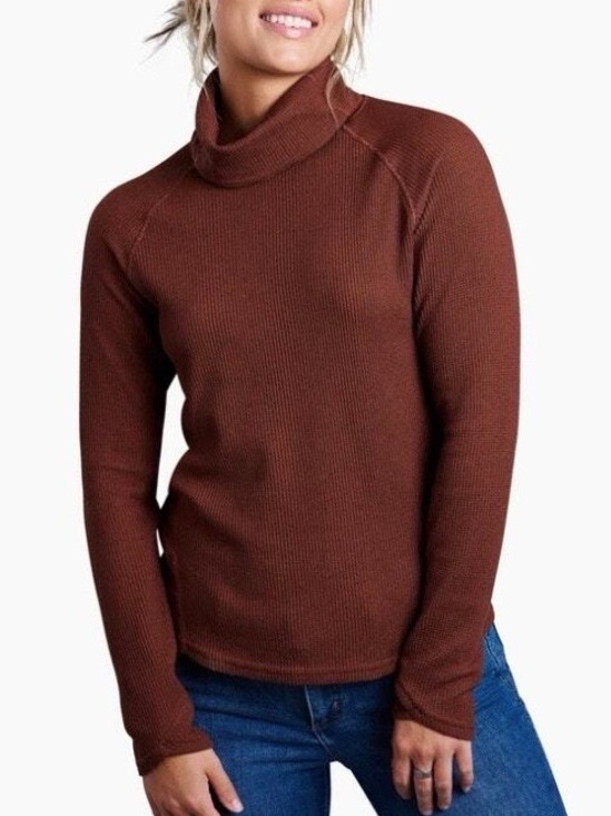 Kuhl Tops - Kuhl Petra Turtleneck Waffle Knit Hiking Outdoors Camping Casual Large Maroon